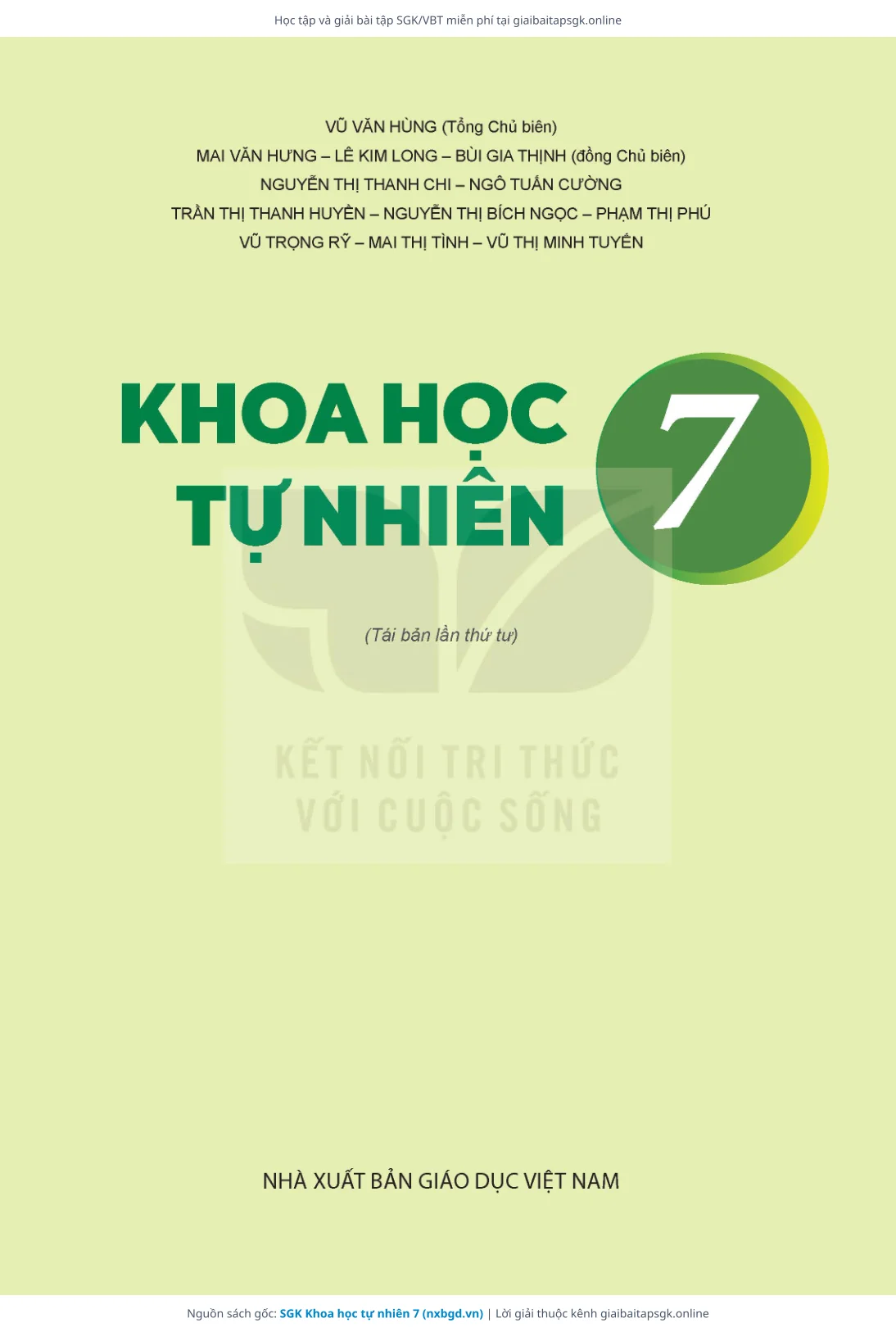 Trang 2 sách giáo khoa SGK Khoa học tự nhiên 7 thu nhỏ