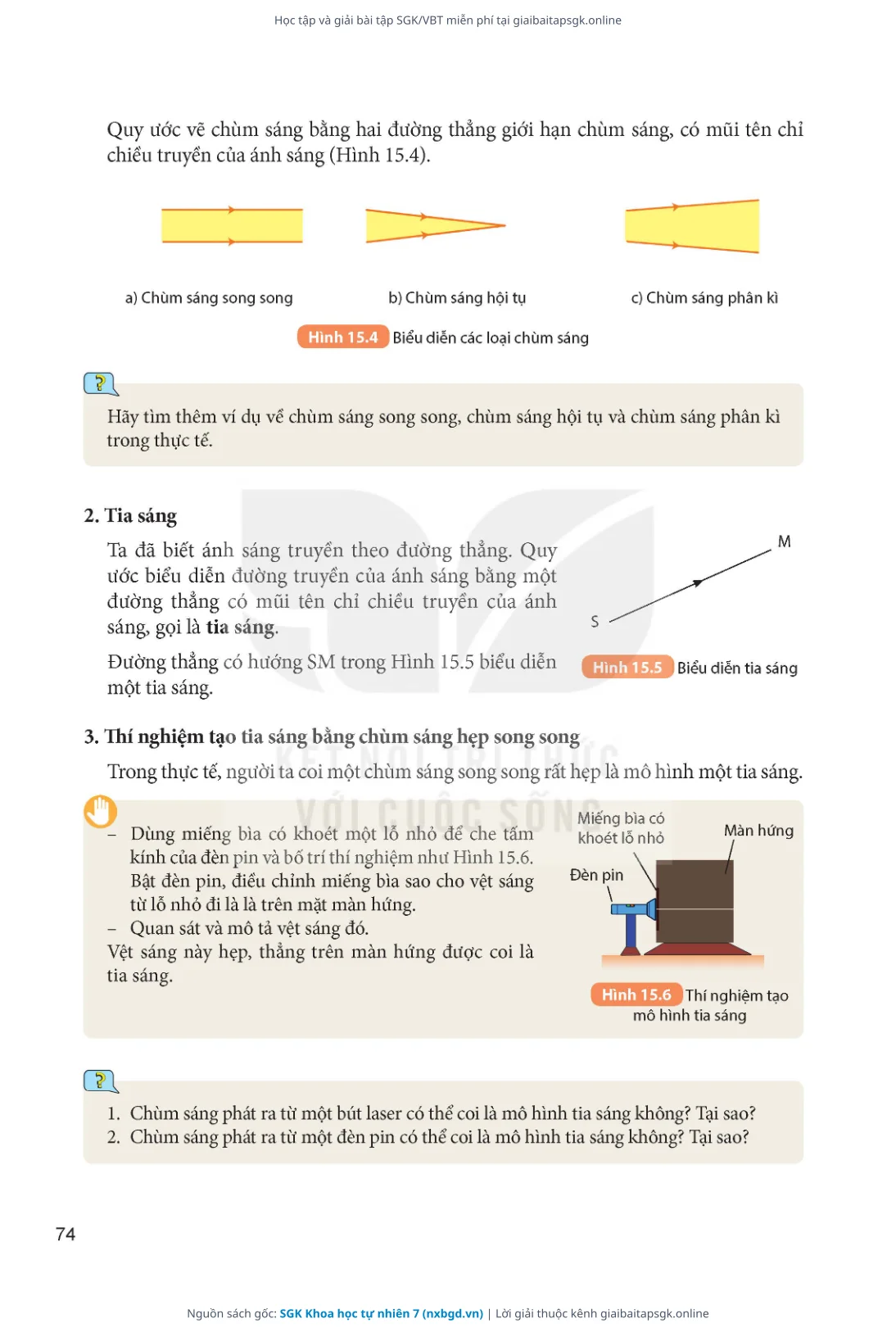 Trang 75 sách giáo khoa SGK Khoa học tự nhiên 7 thu nhỏ