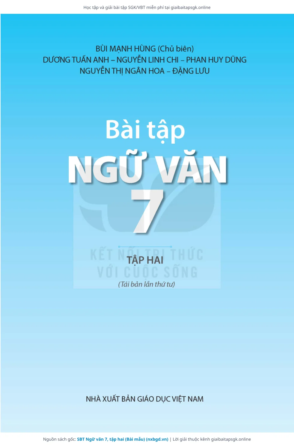 Trang 2 sách giáo khoa SBT Ngữ văn 7, tập hai (Bài mẫu) thu nhỏ