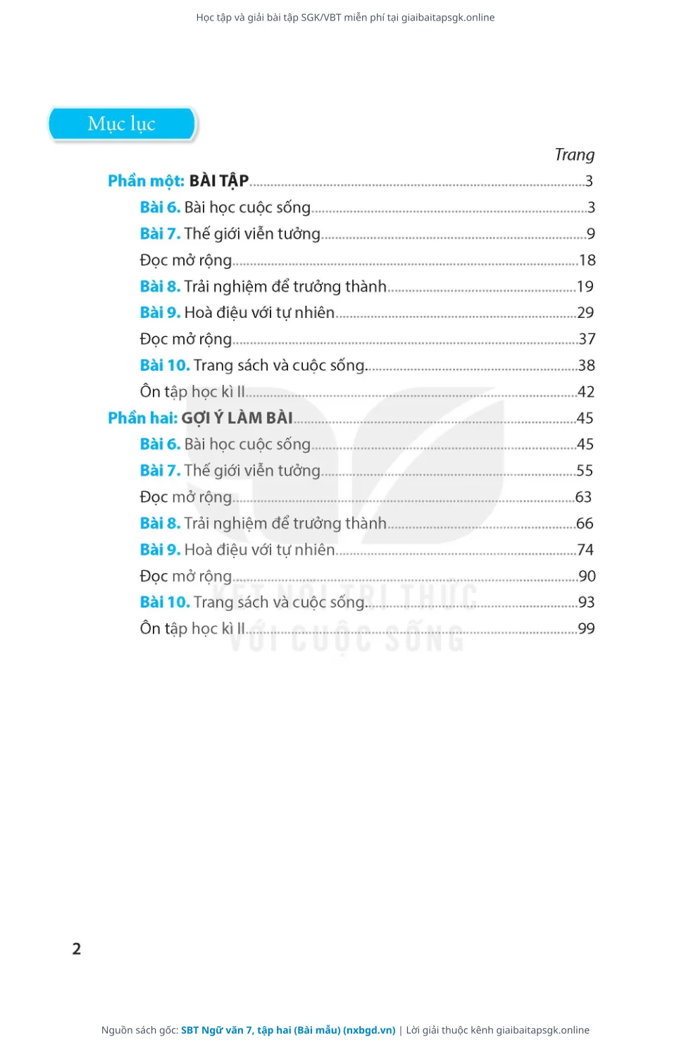 Trang 3 sách giáo khoa SBT Ngữ văn 7, tập hai (Bài mẫu) thu nhỏ