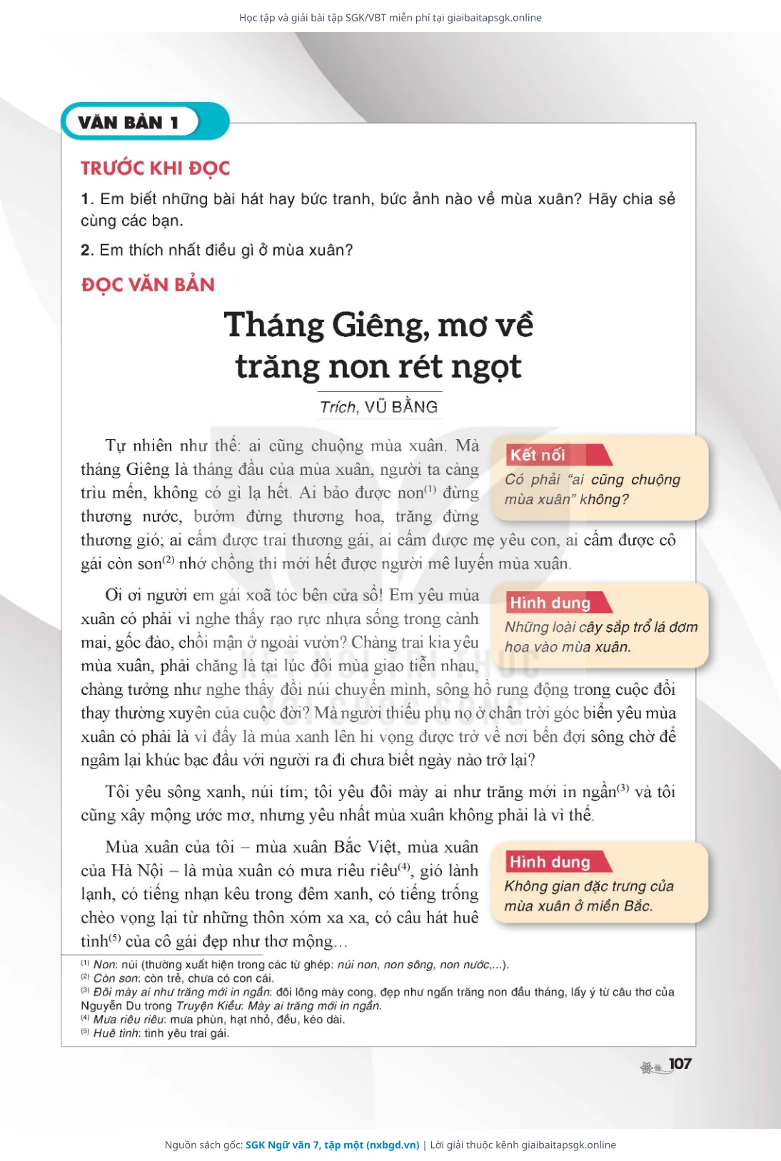 Trang 108 sách giáo khoa SGK Ngữ văn 7, tập một thu nhỏ