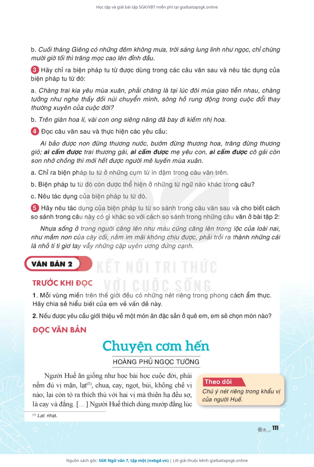 Trang 112 sách giáo khoa SGK Ngữ văn 7, tập một thu nhỏ