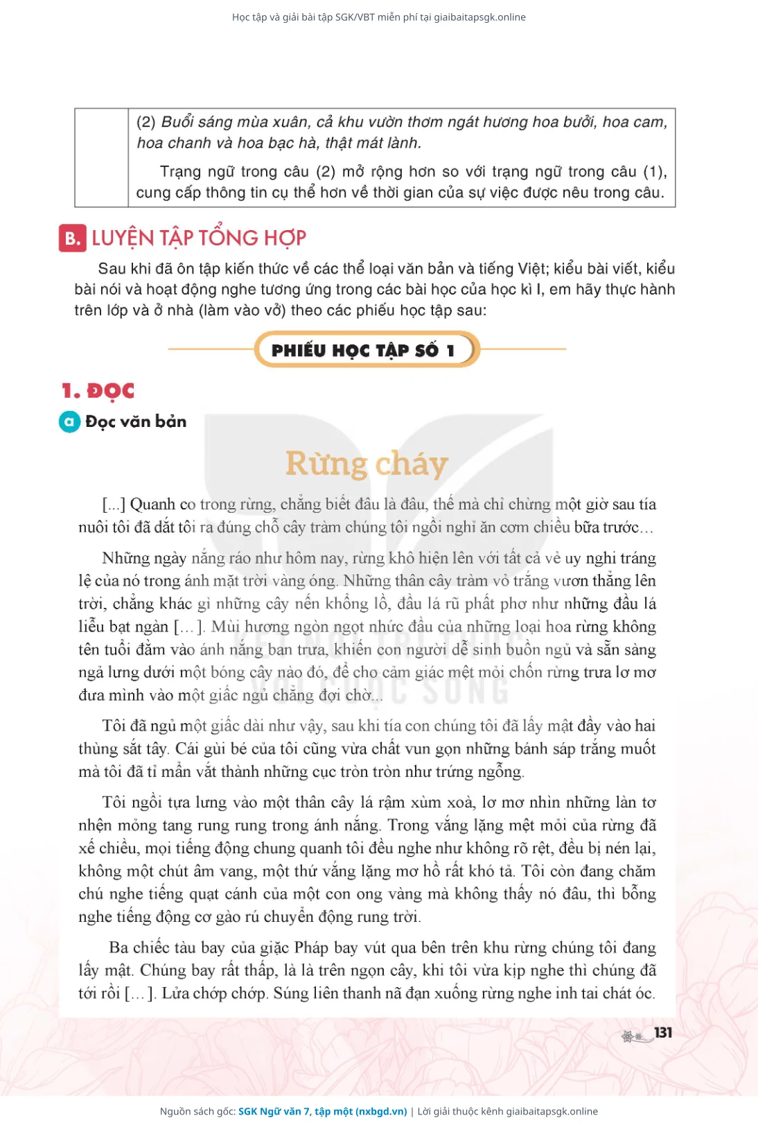 Trang 132 sách giáo khoa SGK Ngữ văn 7, tập một thu nhỏ