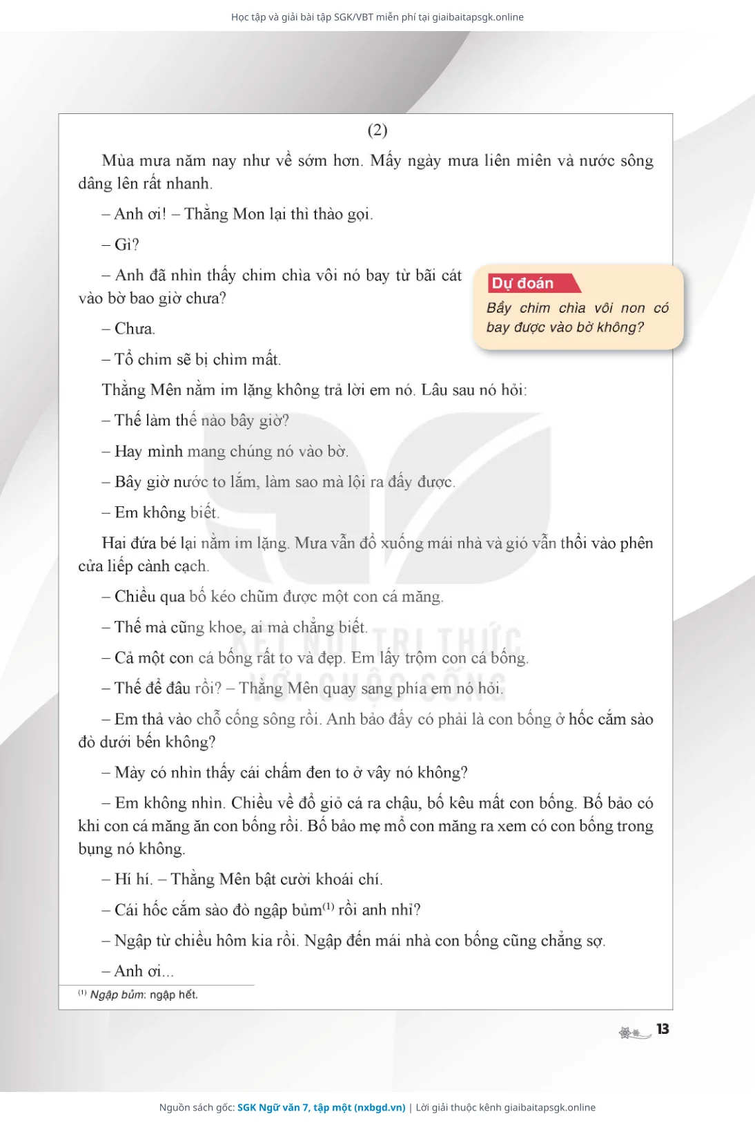 Trang 14 sách giáo khoa SGK Ngữ văn 7, tập một thu nhỏ