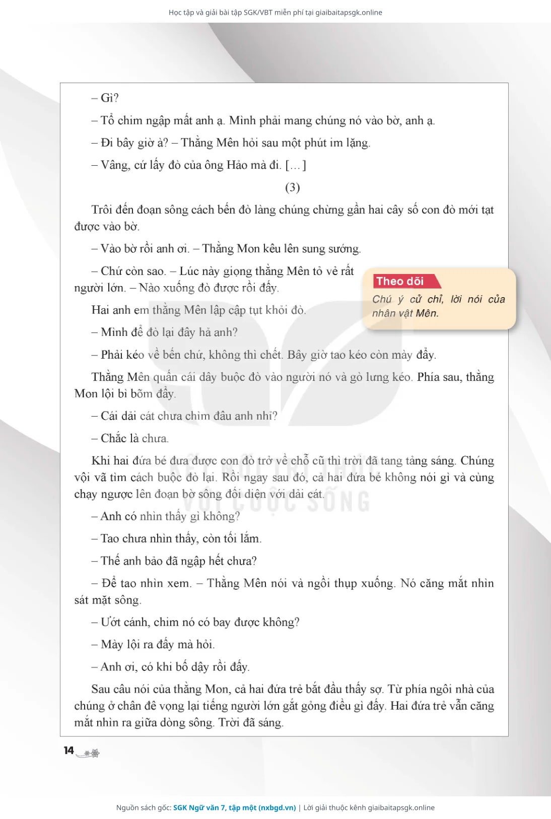 Trang 15 sách giáo khoa SGK Ngữ văn 7, tập một thu nhỏ