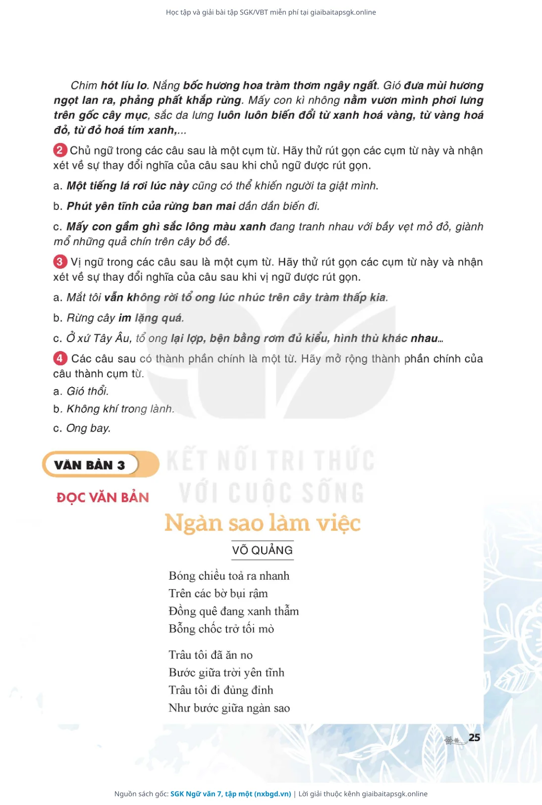 Trang 26 sách giáo khoa SGK Ngữ văn 7, tập một thu nhỏ