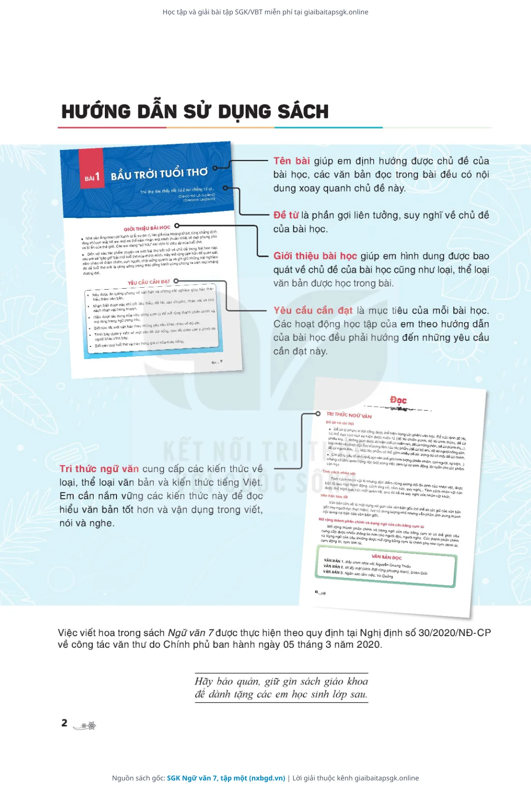 Trang 3 sách giáo khoa SGK Ngữ văn 7, tập một thu nhỏ