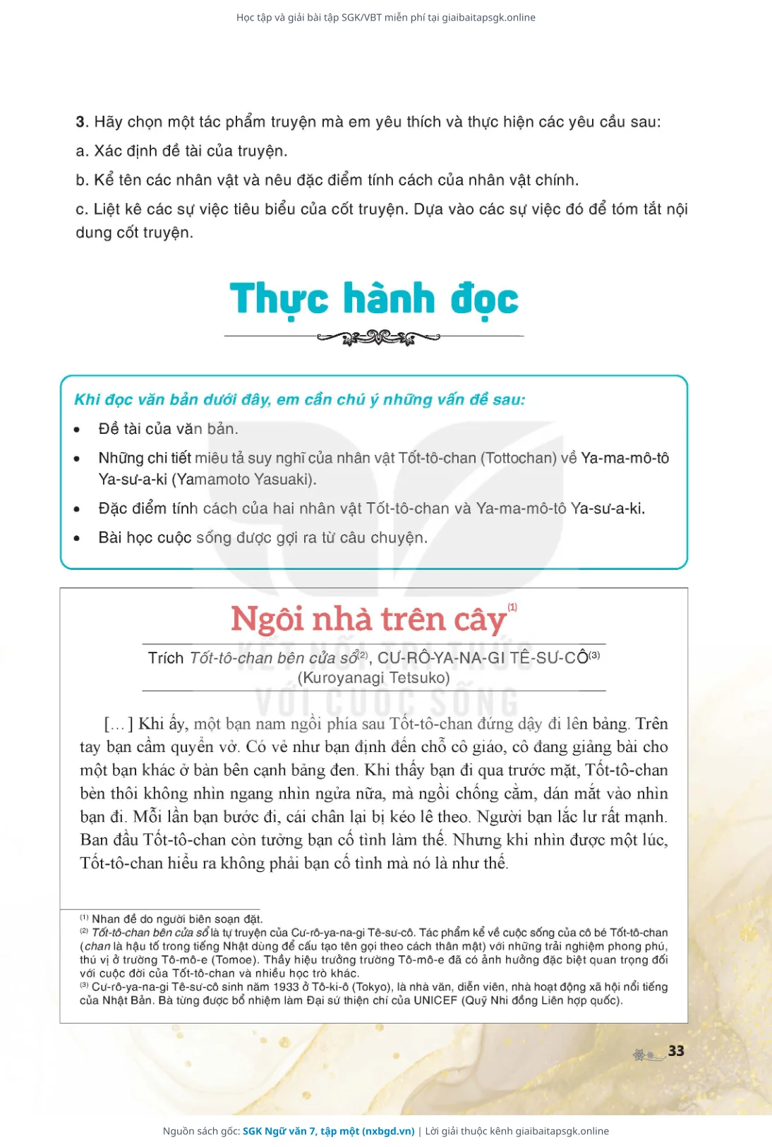 Trang 34 sách giáo khoa SGK Ngữ văn 7, tập một thu nhỏ