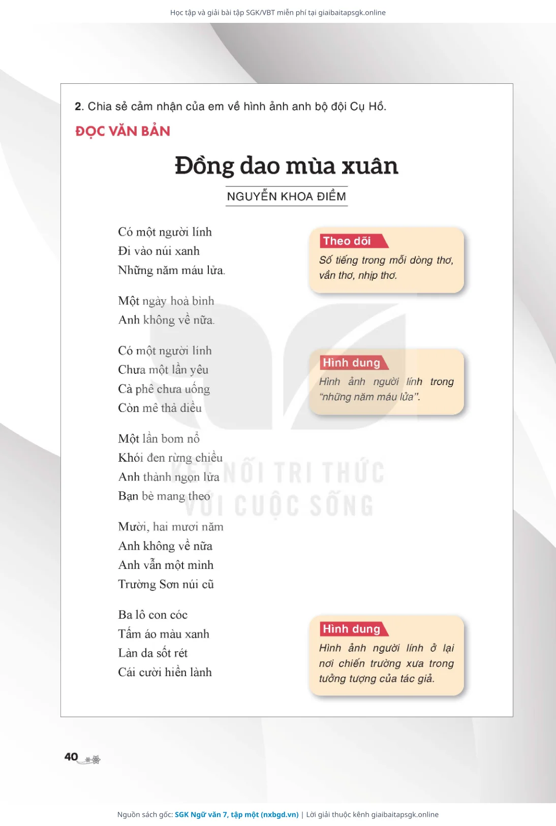 Trang 41 sách giáo khoa SGK Ngữ văn 7, tập một thu nhỏ