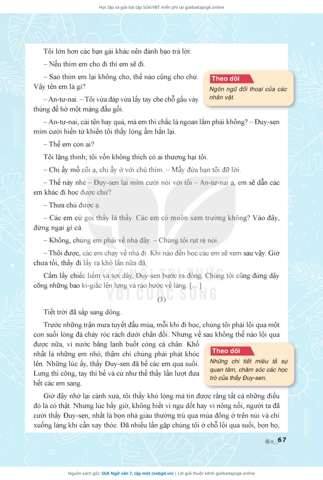 Trang 68 sách giáo khoa SGK Ngữ văn 7, tập một thu nhỏ