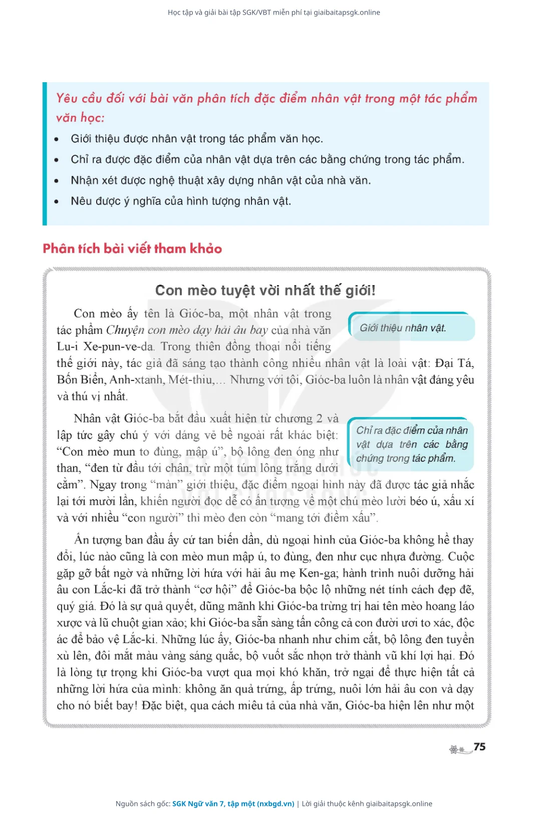 Trang 76 sách giáo khoa SGK Ngữ văn 7, tập một thu nhỏ