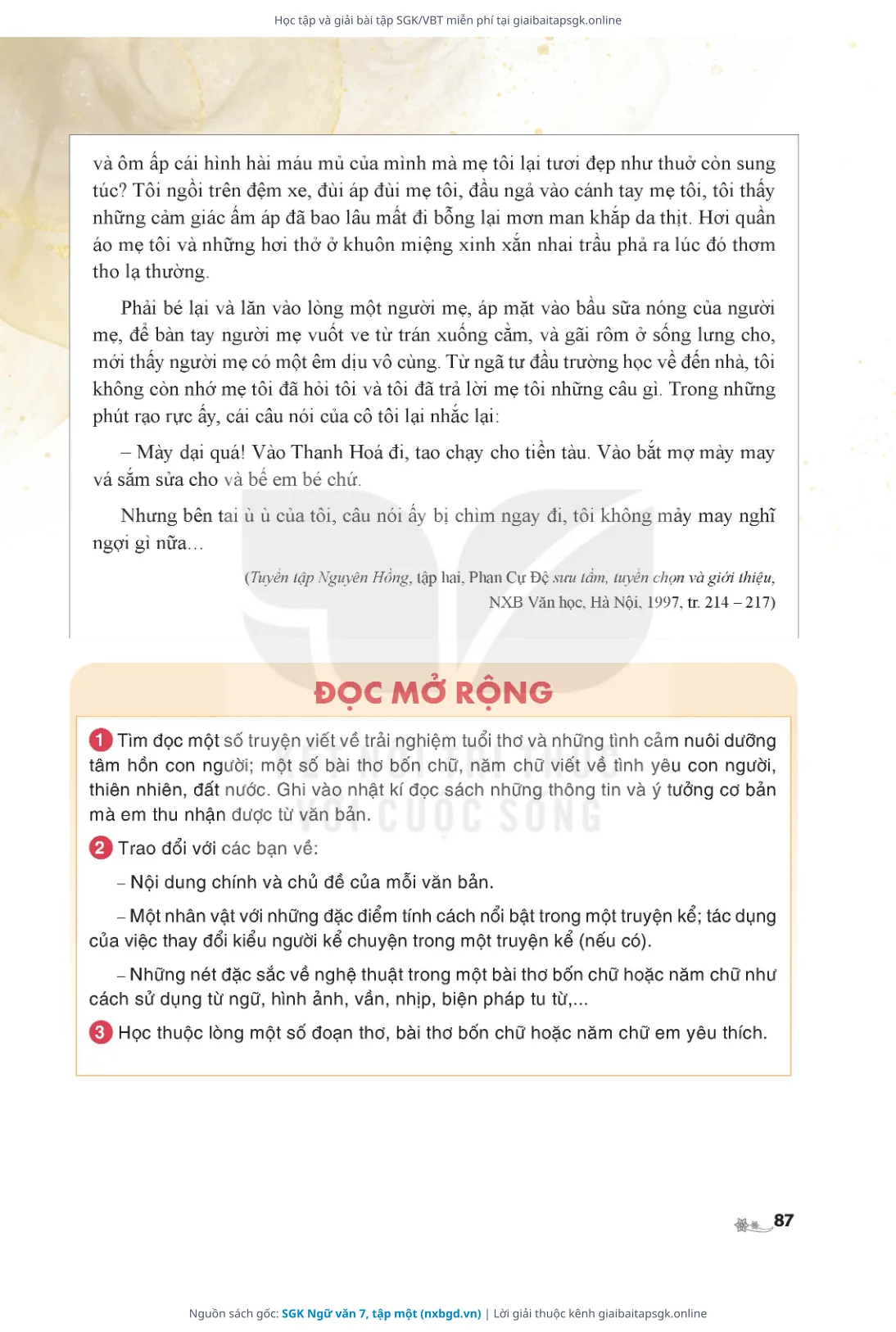 Trang 88 sách giáo khoa SGK Ngữ văn 7, tập một thu nhỏ