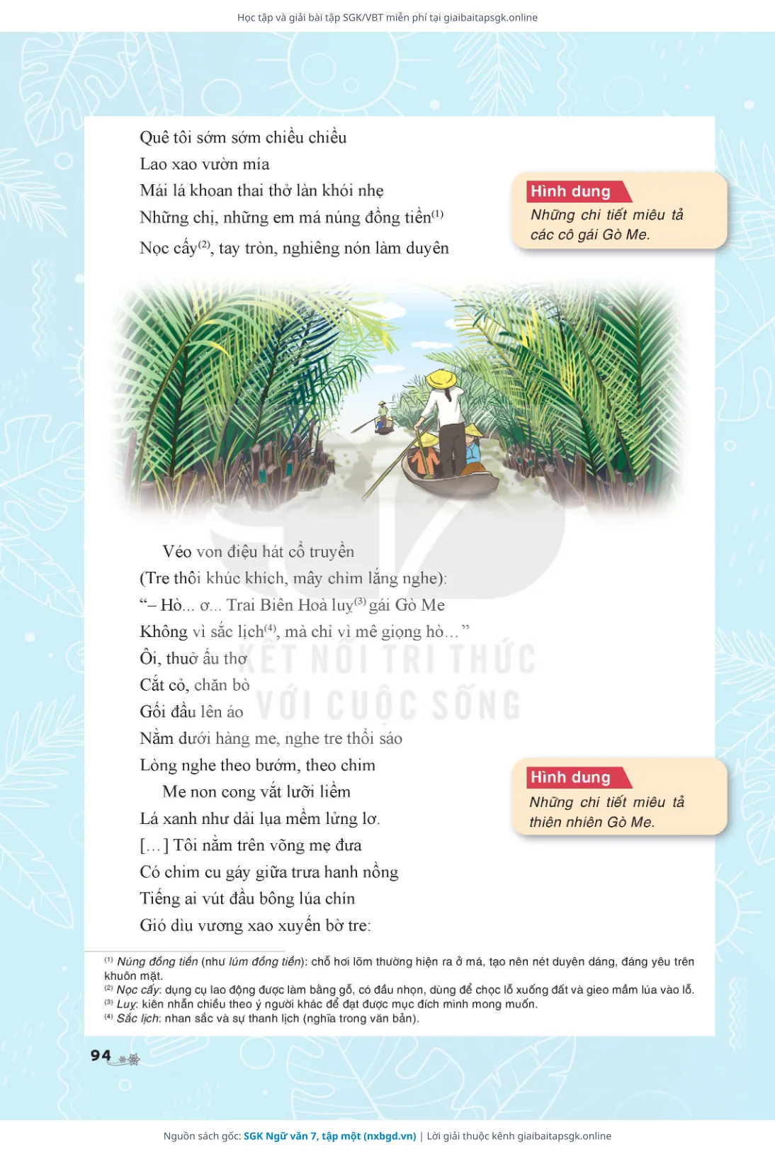 Trang 95 sách giáo khoa SGK Ngữ văn 7, tập một thu nhỏ