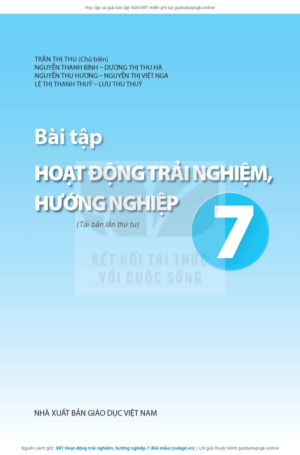 Trang 2 sách giáo khoa SBT Hoạt động trải nghiệm, hướng nghiệp 7 (Bài mẫu) thu nhỏ