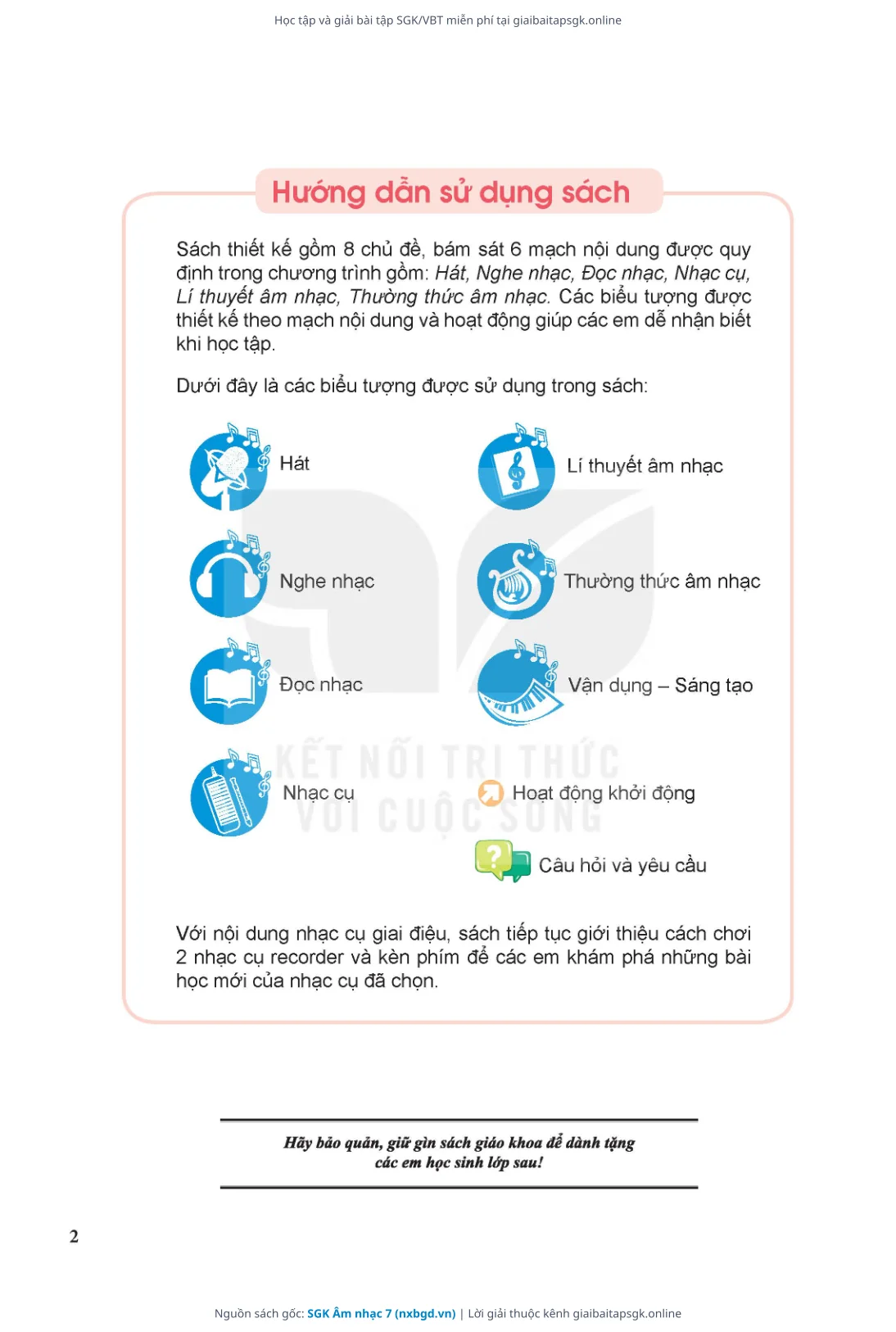 Trang 3 sách giáo khoa SGK Âm nhạc 7 thu nhỏ