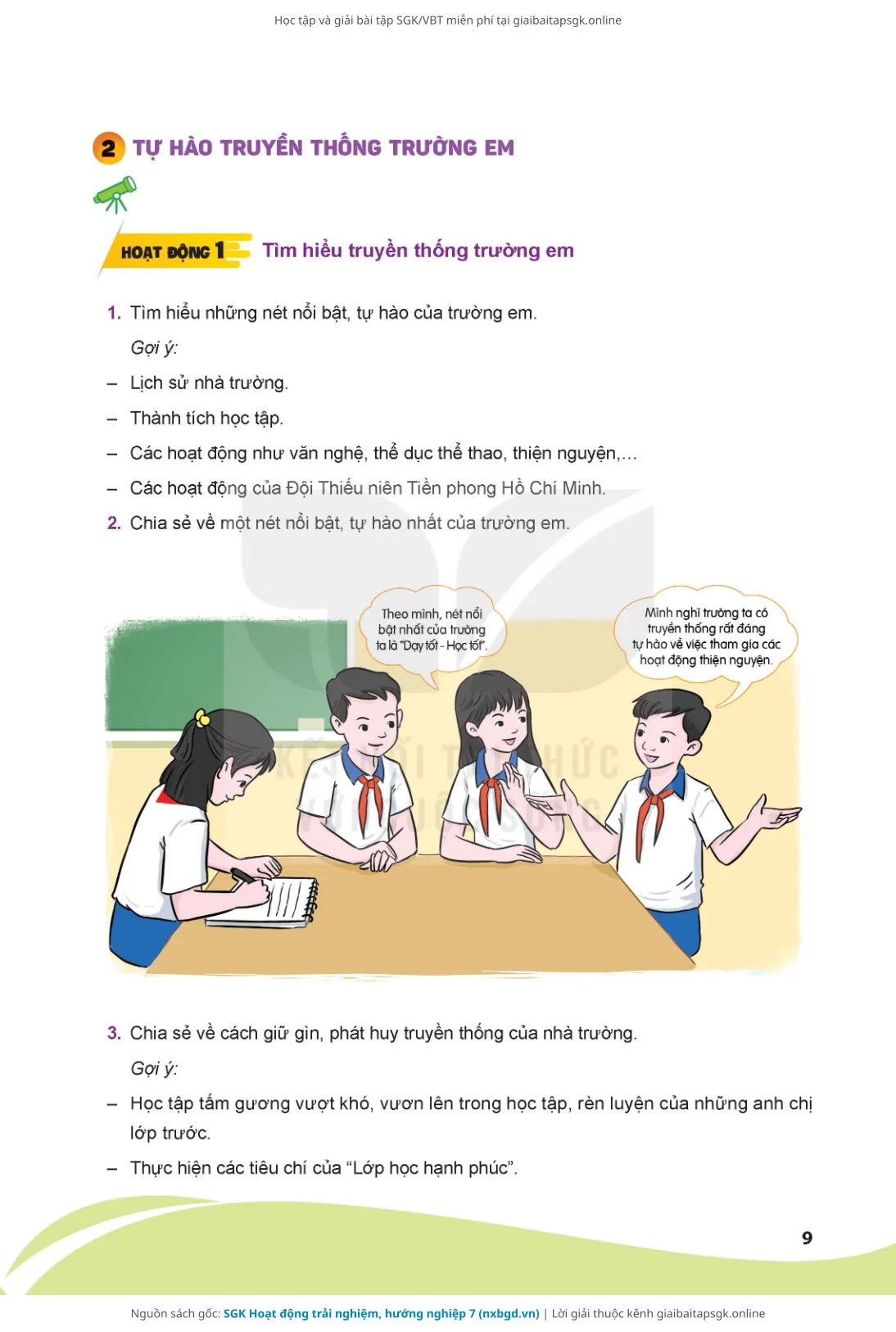 Trang 10 sách giáo khoa SGK Hoạt động trải nghiệm, hướng nghiệp 7 thu nhỏ