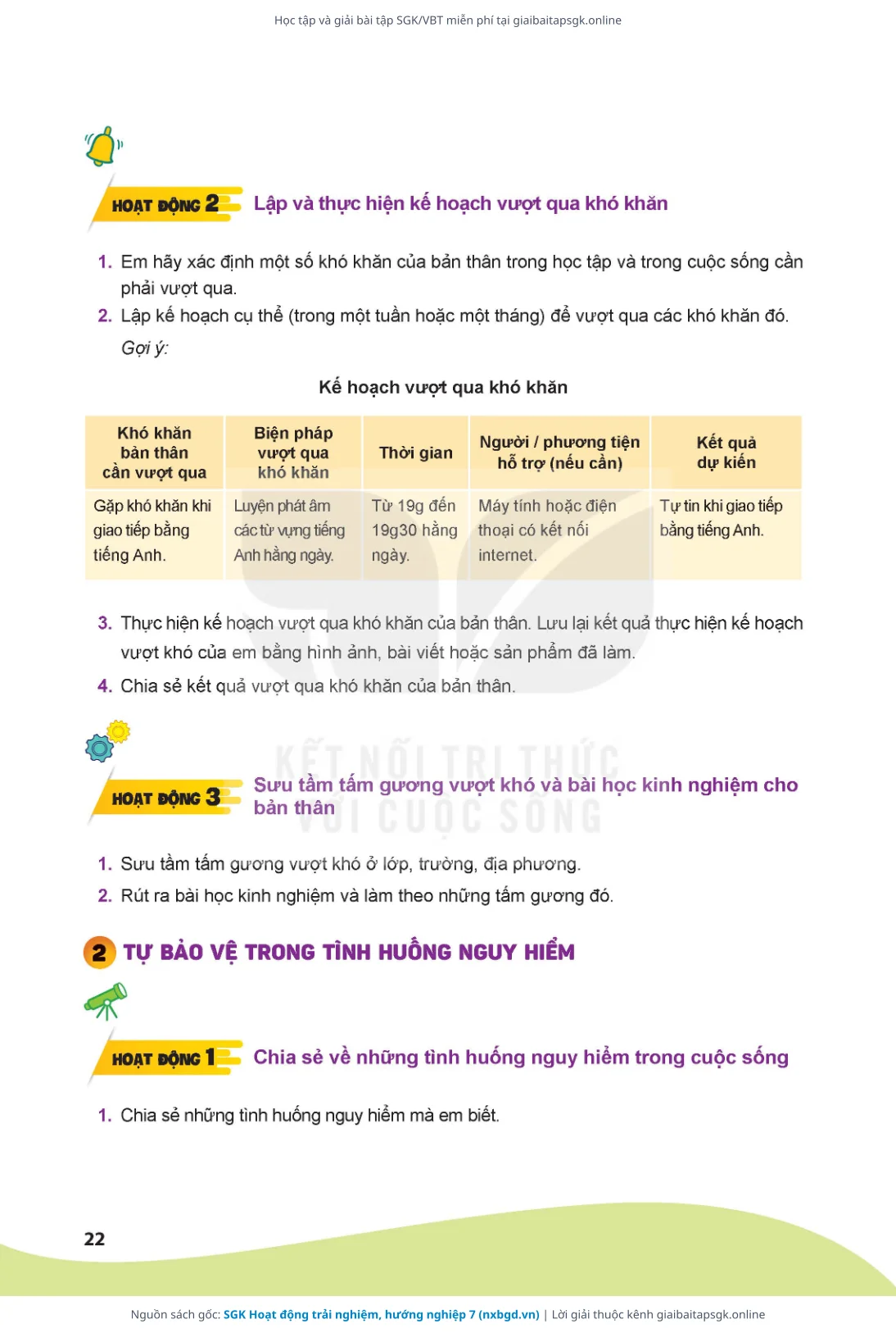 Trang 23 sách giáo khoa SGK Hoạt động trải nghiệm, hướng nghiệp 7 thu nhỏ