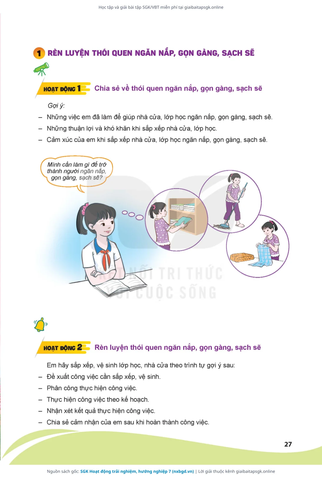 Trang 28 sách giáo khoa SGK Hoạt động trải nghiệm, hướng nghiệp 7 bản chuẩn