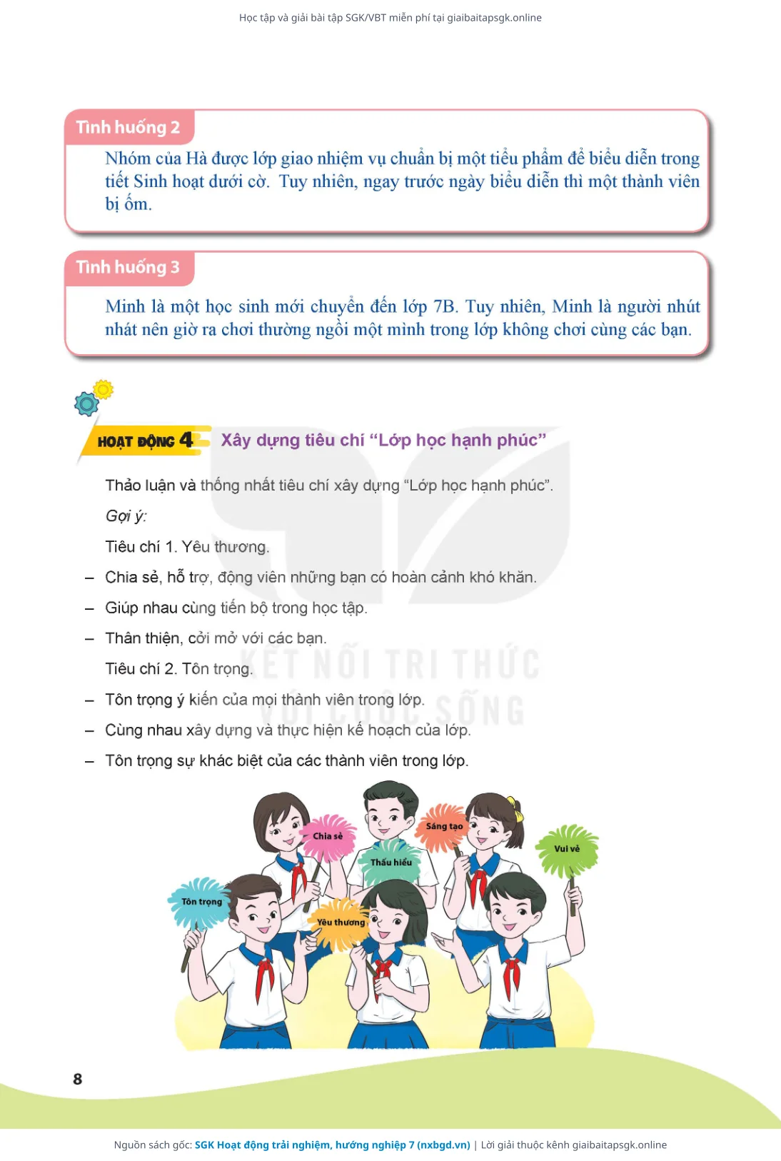 Trang 9 sách giáo khoa SGK Hoạt động trải nghiệm, hướng nghiệp 7 bản chuẩn