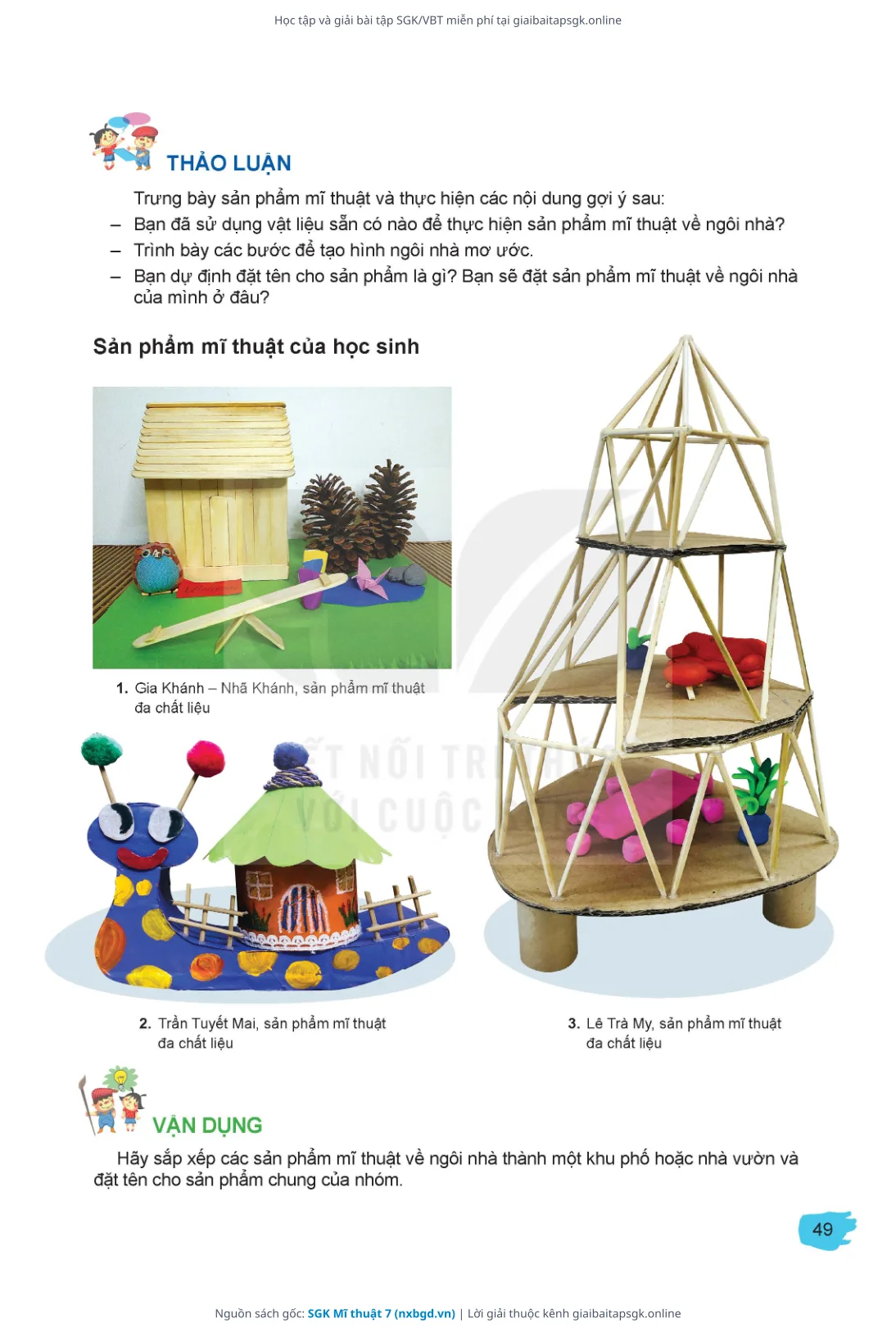 Trang 50 sách giáo khoa SGK Mĩ thuật 7 bản chuẩn