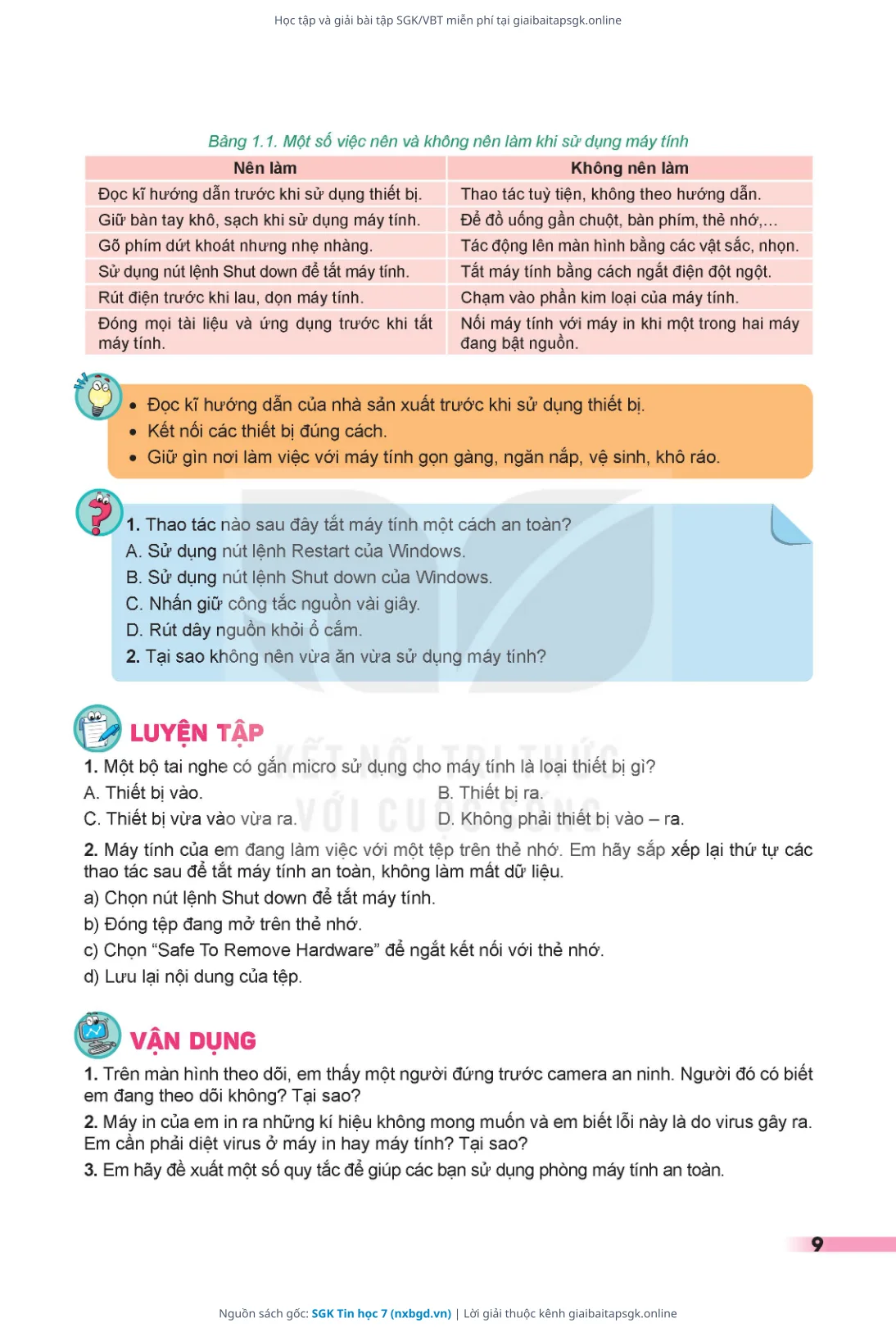 Trang 10 sách giáo khoa SGK Tin học 7 thu nhỏ