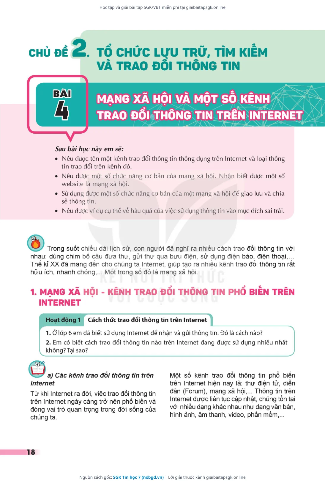 Trang 18 sách giáo khoa SGK Tin học 7 bản chuẩn