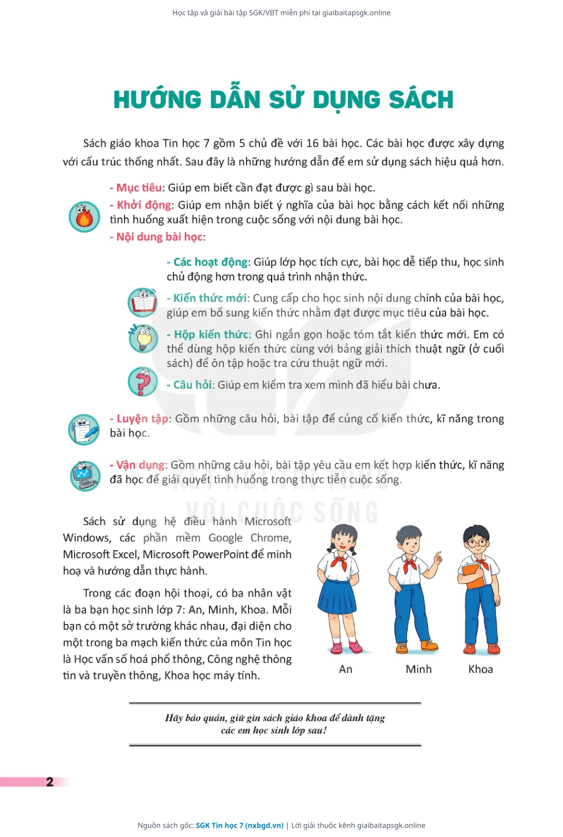 Trang 3 sách giáo khoa SGK Tin học 7 thu nhỏ