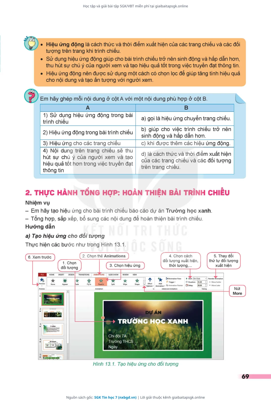 Trang 70 sách giáo khoa SGK Tin học 7 thu nhỏ