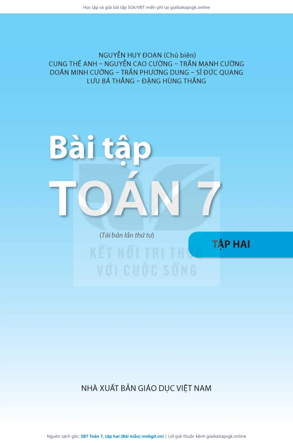 Trang 2 sách giáo khoa SBT Toán 7, tập hai (Bài mẫu) thu nhỏ