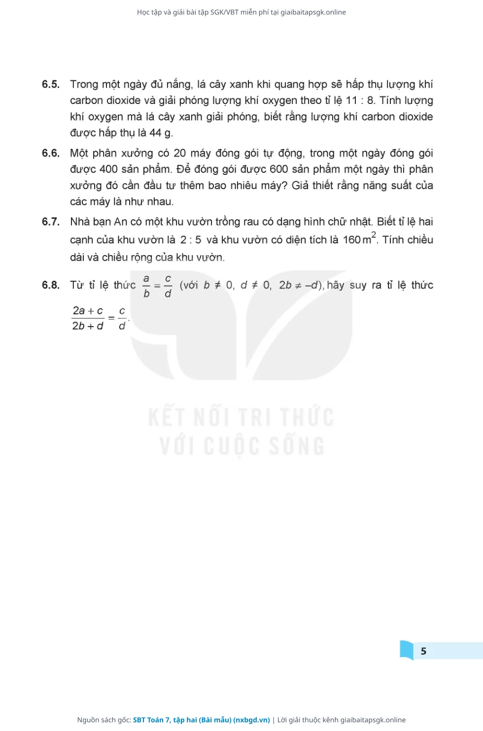 Trang 6 sách giáo khoa SBT Toán 7, tập hai (Bài mẫu) thu nhỏ
