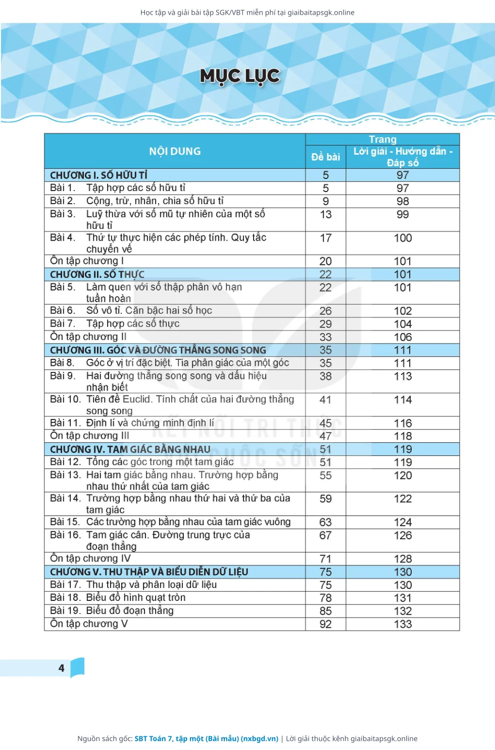 Trang 5 sách giáo khoa SBT Toán 7, tập một (Bài mẫu) thu nhỏ
