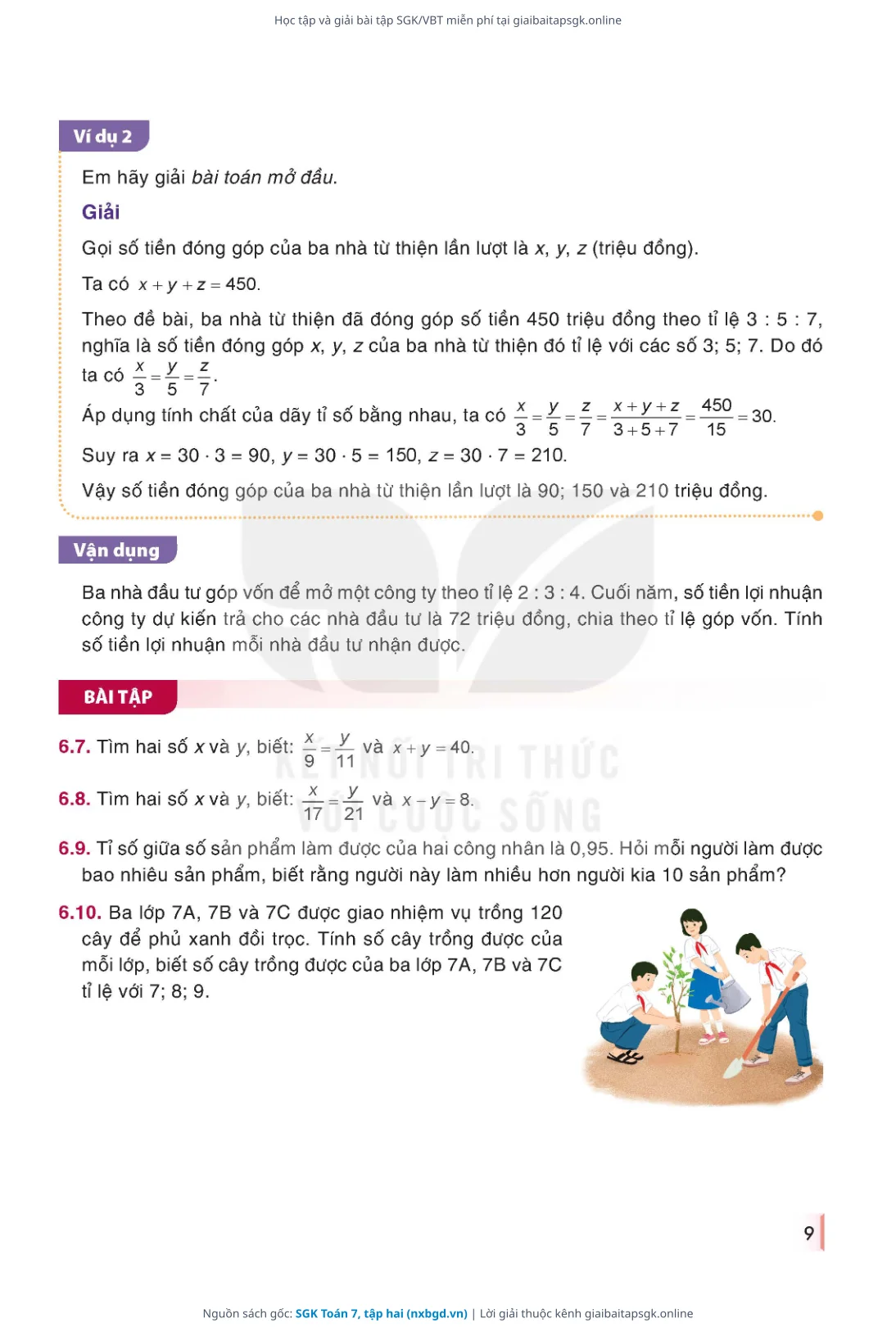 Trang 10 sách giáo khoa SGK Toán 7, tập hai thu nhỏ