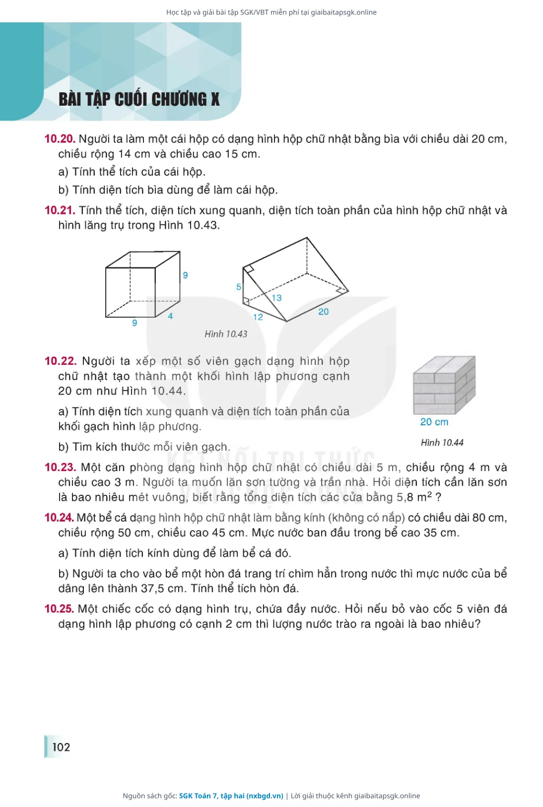 Trang 103 sách giáo khoa SGK Toán 7, tập hai thu nhỏ