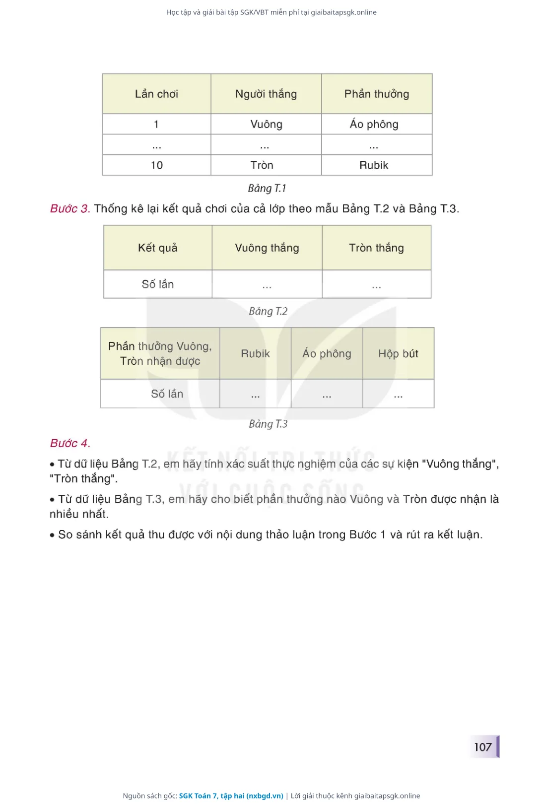 Trang 108 sách giáo khoa SGK Toán 7, tập hai thu nhỏ