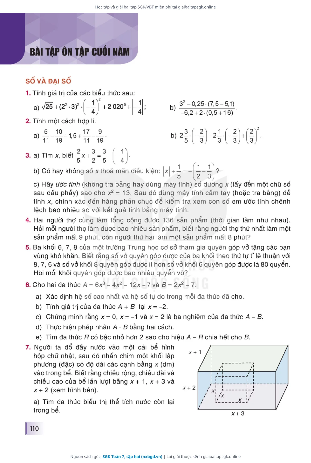 Trang 111 sách giáo khoa SGK Toán 7, tập hai thu nhỏ