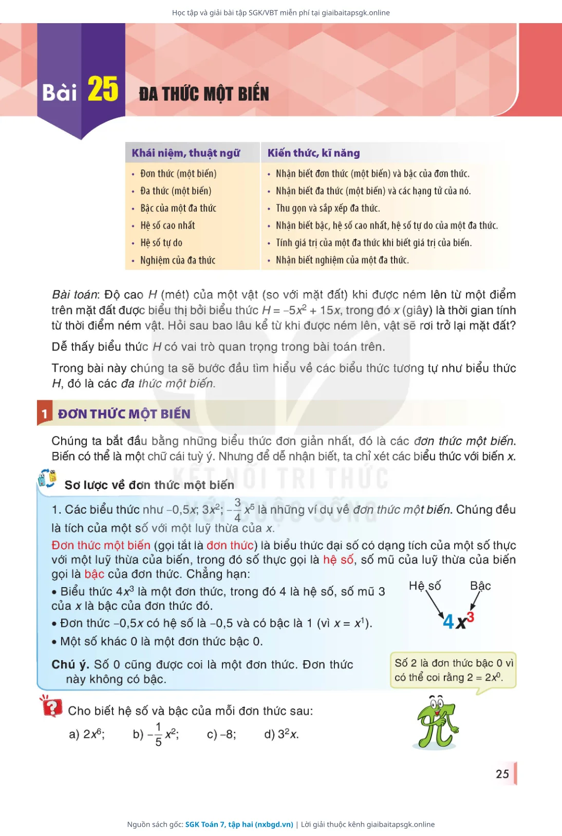 Trang 26 sách giáo khoa SGK Toán 7, tập hai thu nhỏ