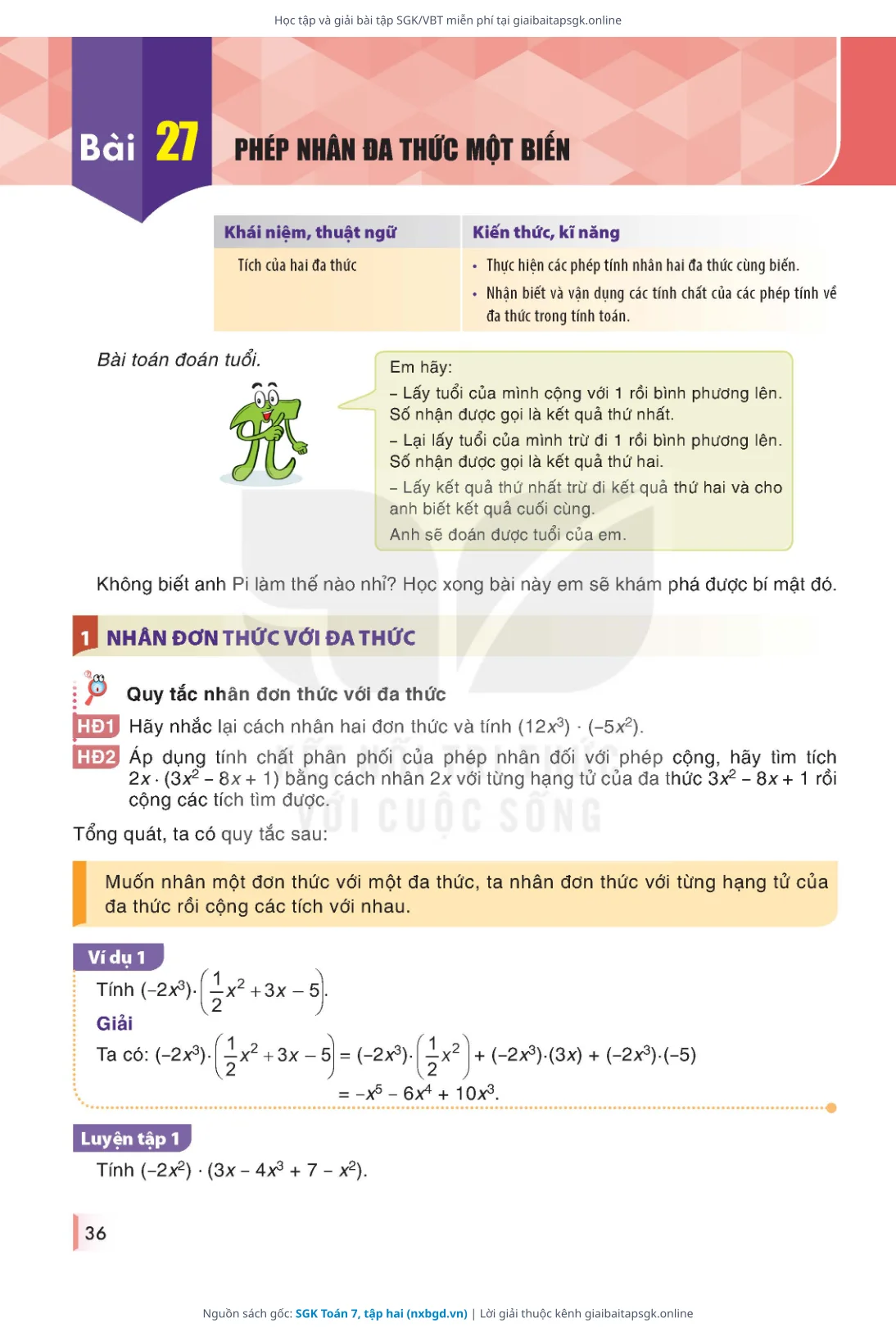 Trang 37 sách giáo khoa SGK Toán 7, tập hai thu nhỏ