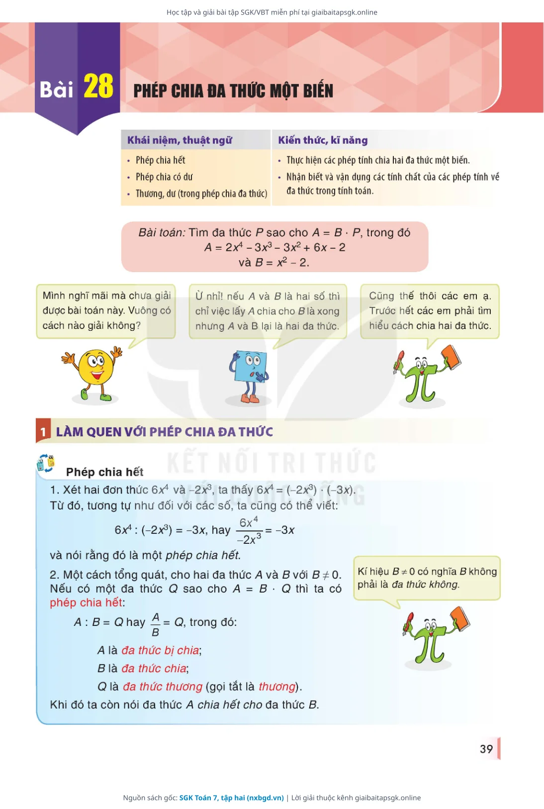 Trang 40 sách giáo khoa SGK Toán 7, tập hai thu nhỏ