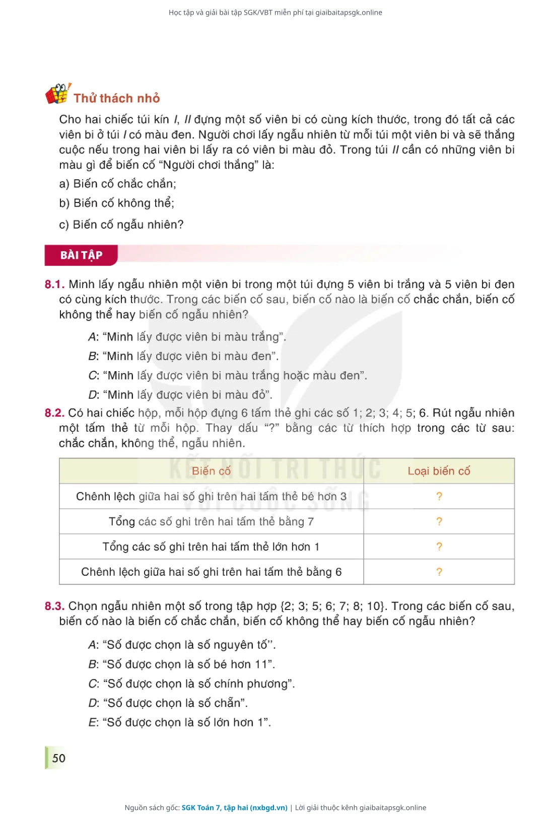 Trang 51 sách giáo khoa SGK Toán 7, tập hai thu nhỏ