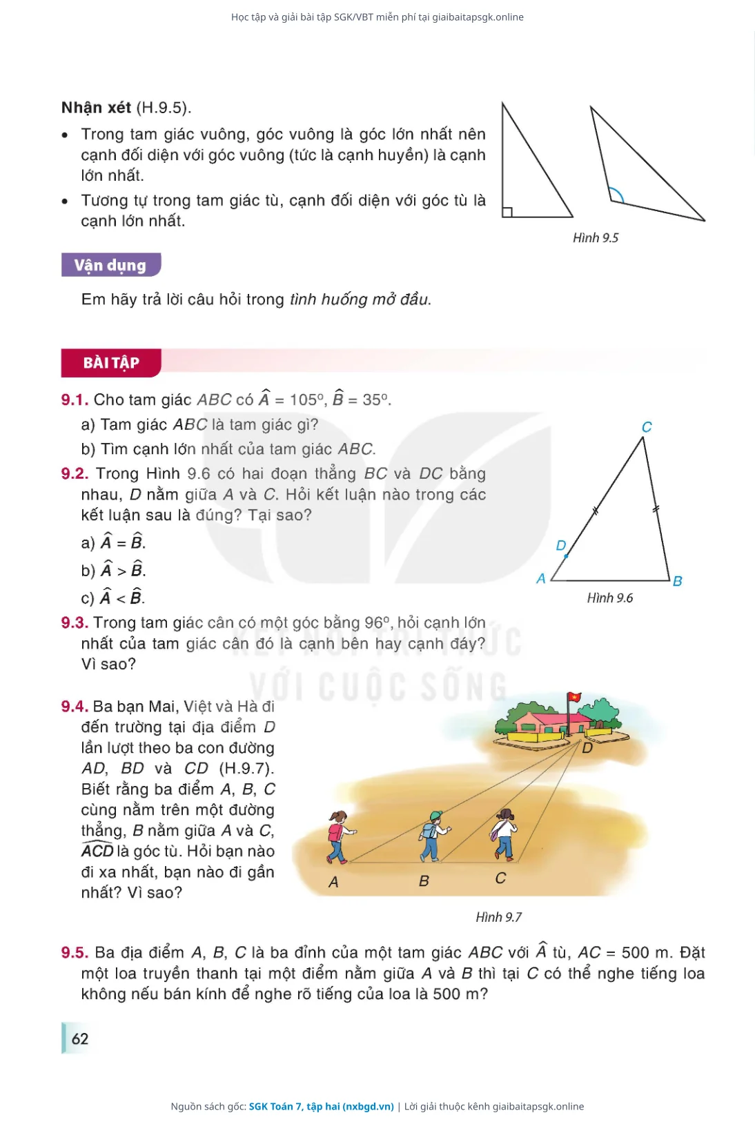 Trang 63 sách giáo khoa SGK Toán 7, tập hai thu nhỏ