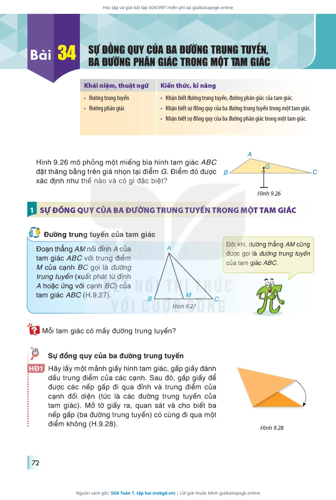 Trang 73 sách giáo khoa SGK Toán 7, tập hai thu nhỏ