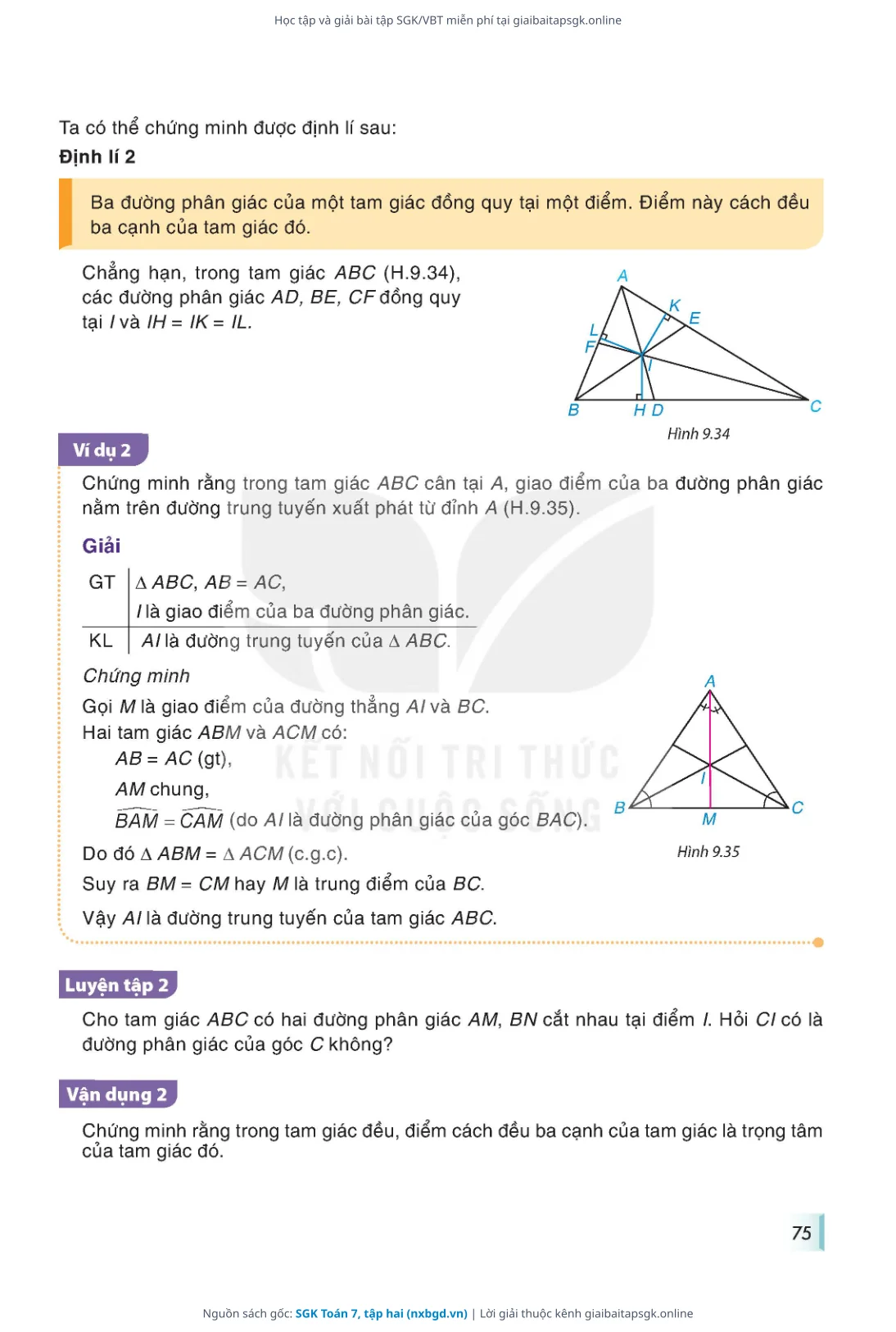Trang 76 sách giáo khoa SGK Toán 7, tập hai thu nhỏ