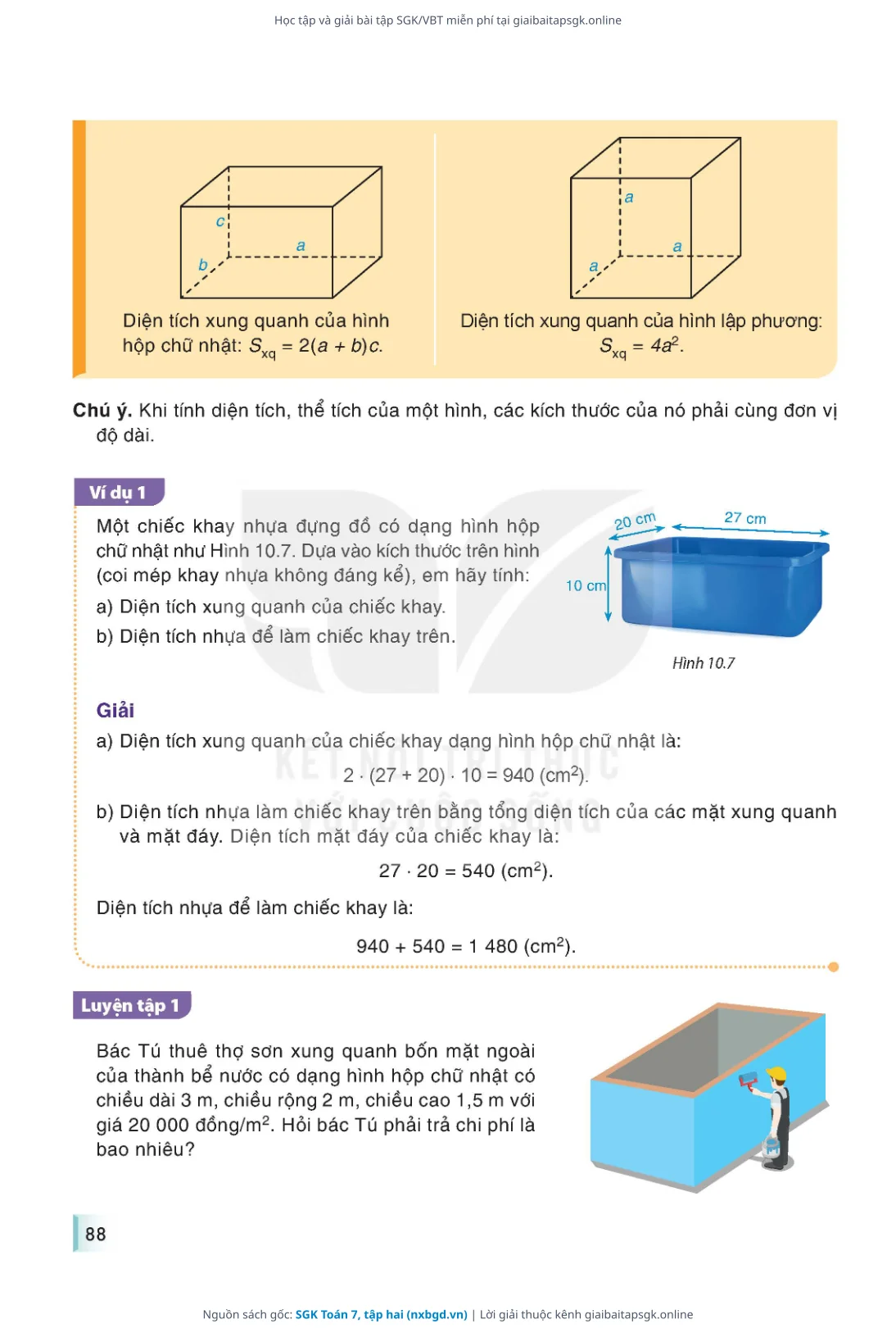 Trang 89 sách giáo khoa SGK Toán 7, tập hai thu nhỏ