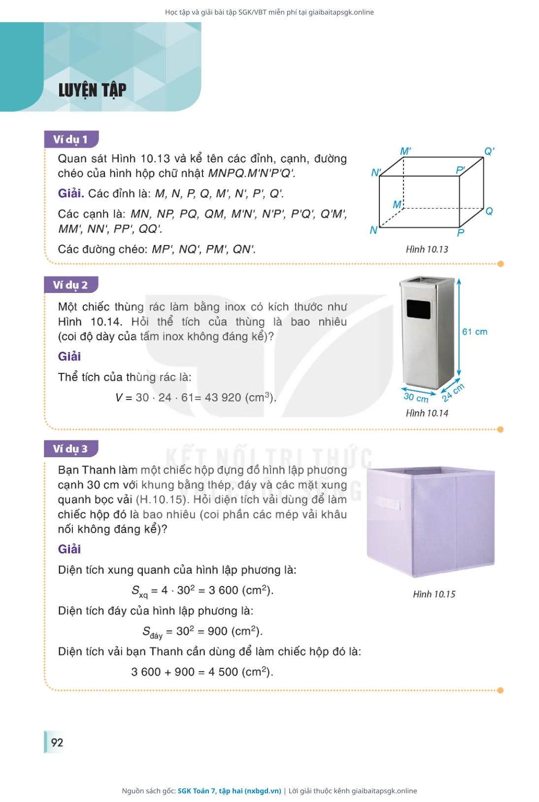 Trang 93 sách giáo khoa SGK Toán 7, tập hai thu nhỏ