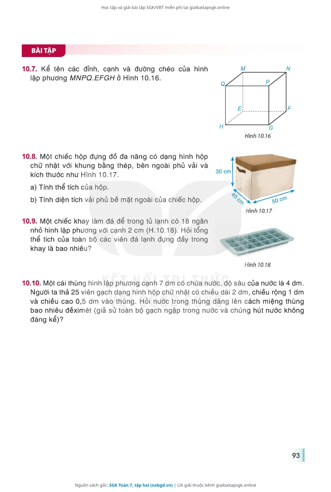 Trang 94 sách giáo khoa SGK Toán 7, tập hai thu nhỏ