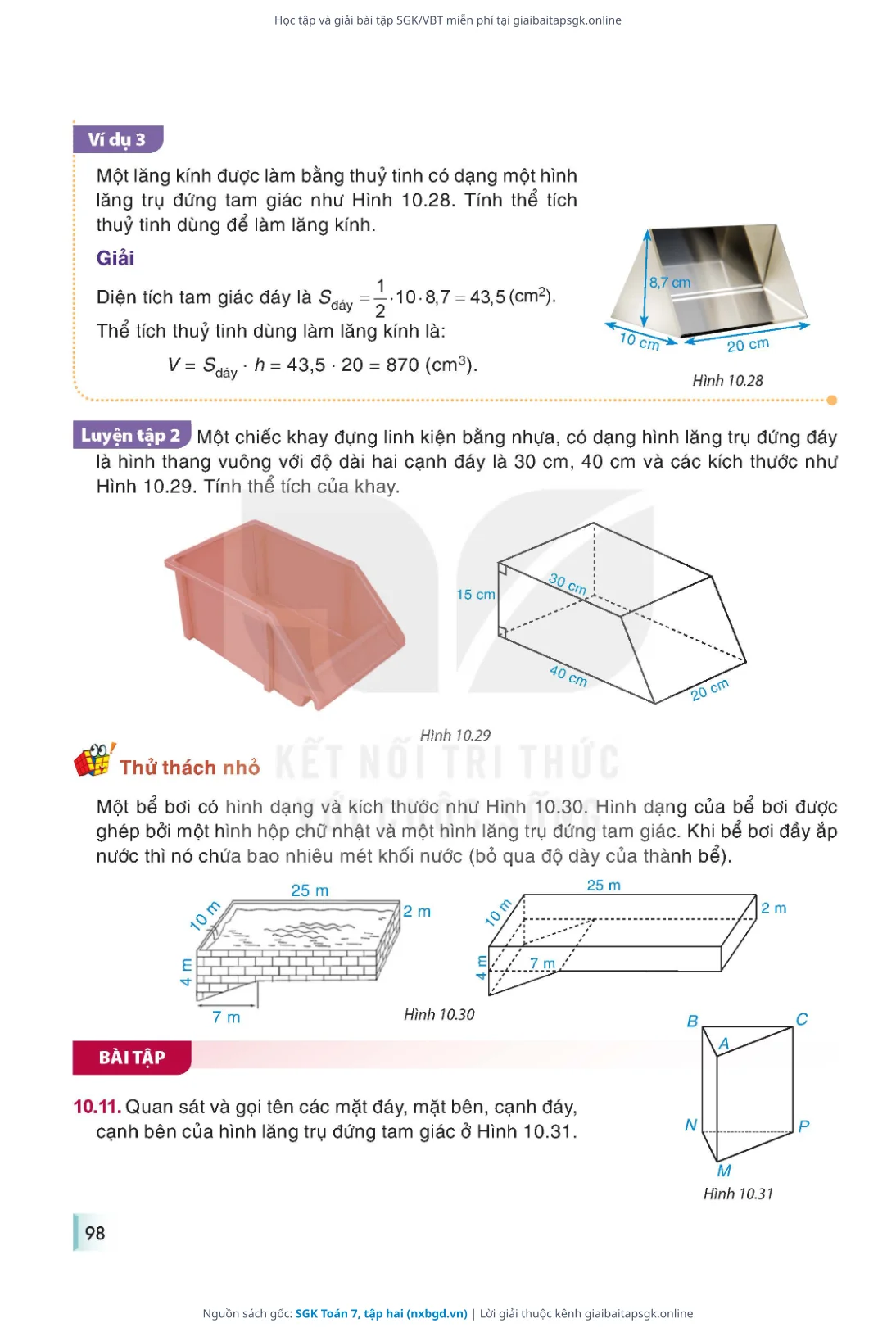 Trang 99 sách giáo khoa SGK Toán 7, tập hai thu nhỏ