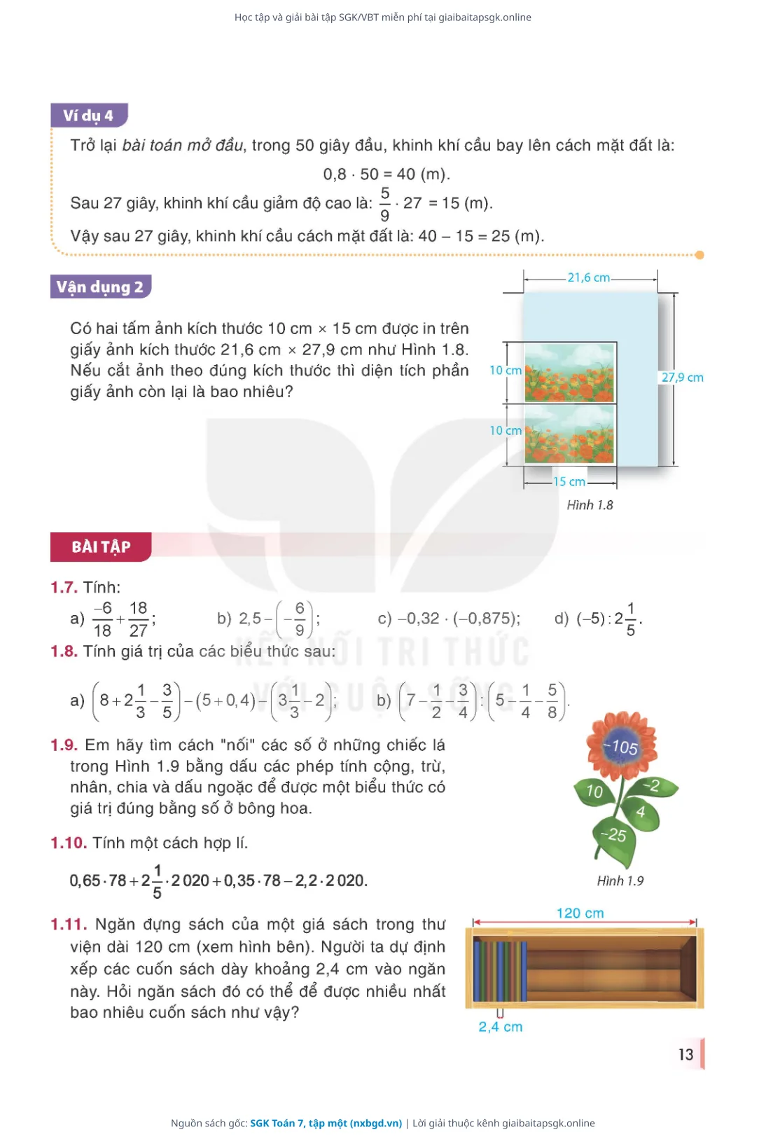 Trang 14 sách giáo khoa SGK Toán 7, tập một thu nhỏ