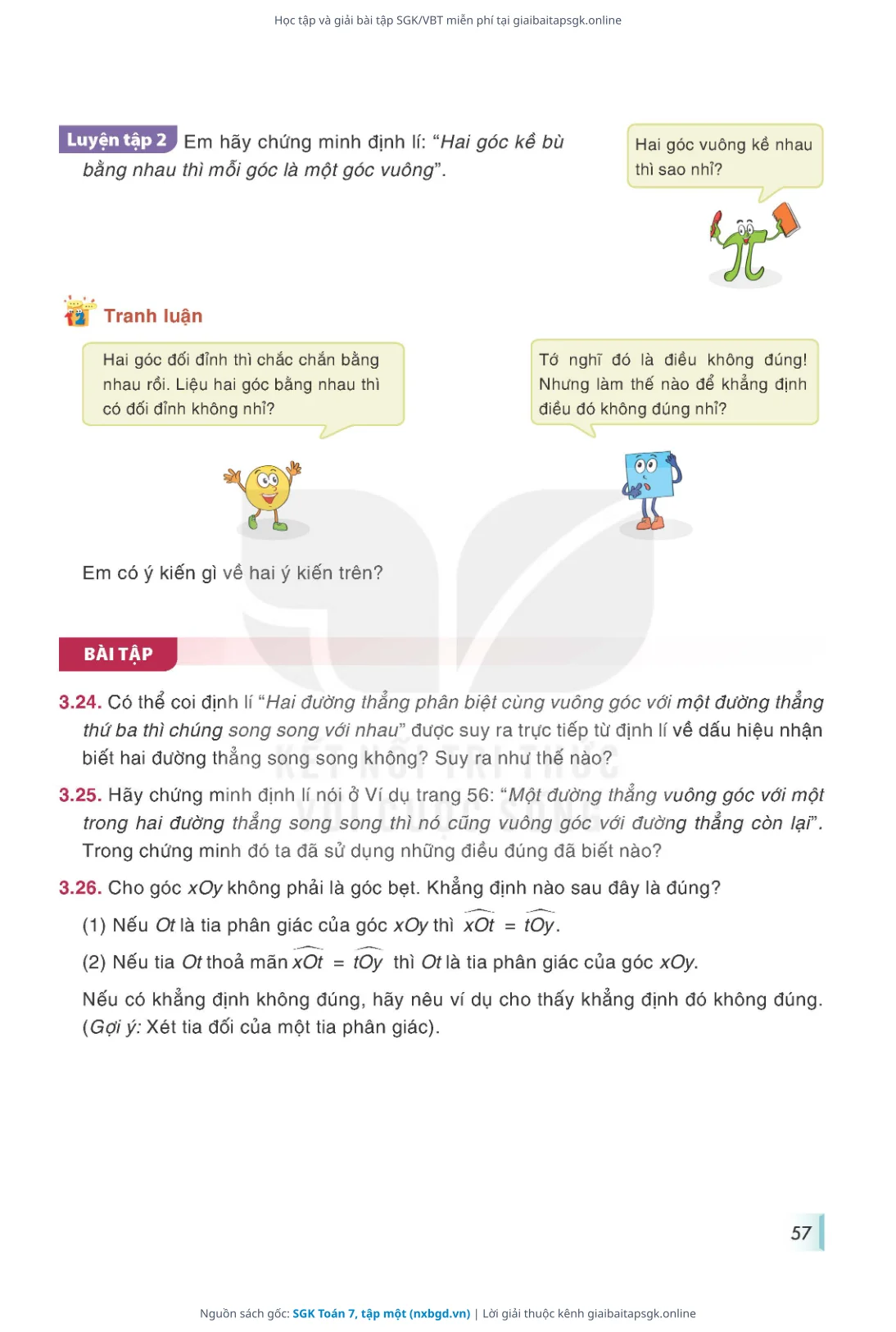 Trang 58 sách giáo khoa SGK Toán 7, tập một thu nhỏ