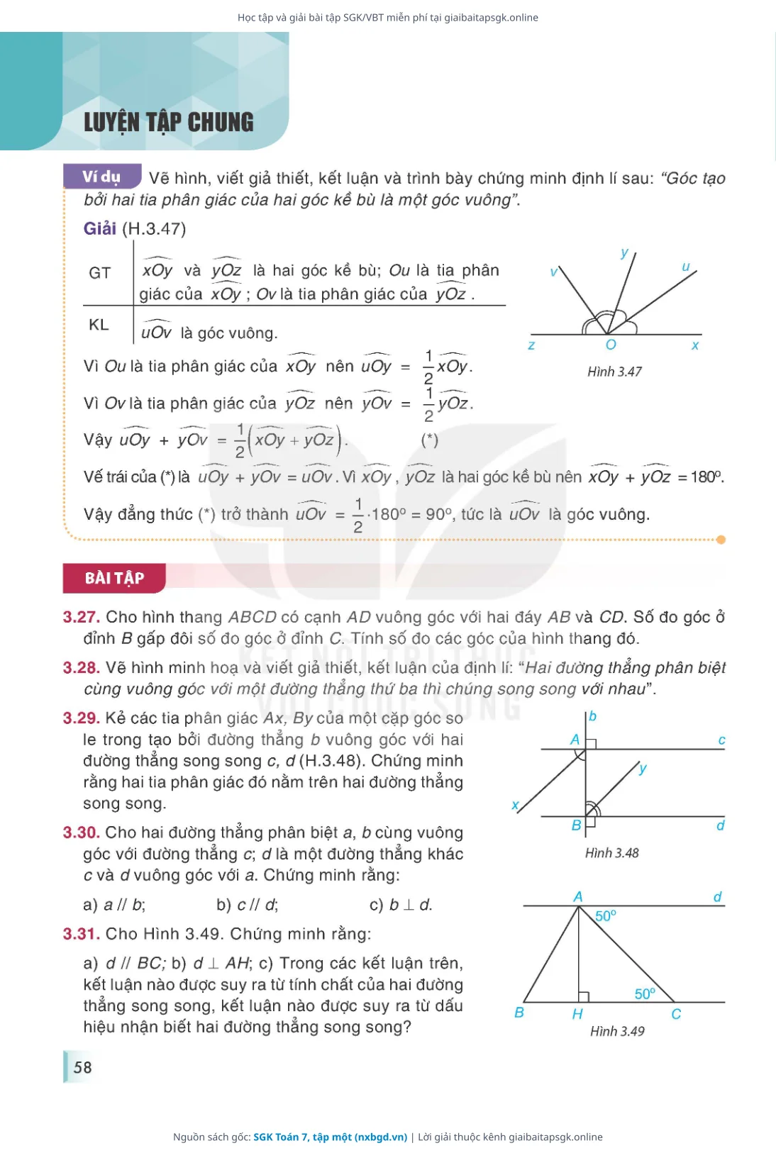 Trang 58 sách giáo khoa SGK Toán 7, tập một bản chuẩn