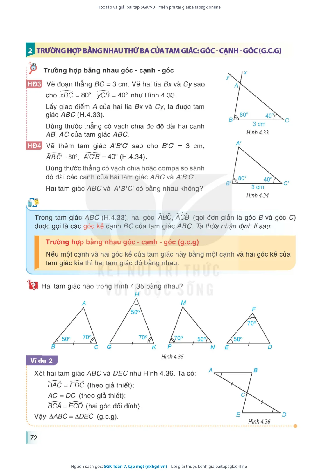 Trang 73 sách giáo khoa SGK Toán 7, tập một thu nhỏ